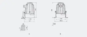 ابعاد چراغ بازرسی ضد انفجار BAK51